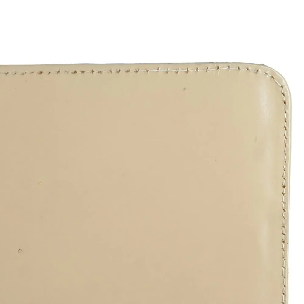 Beige Croc Leather Top Handle Bag